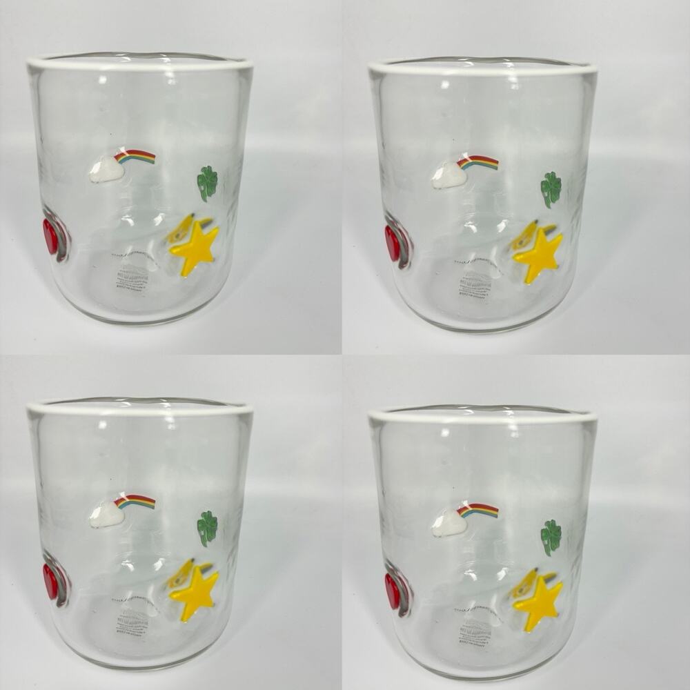 Anthropologie Icon Juice Glass “Luck” New in Box Set Of 4 Glasses
